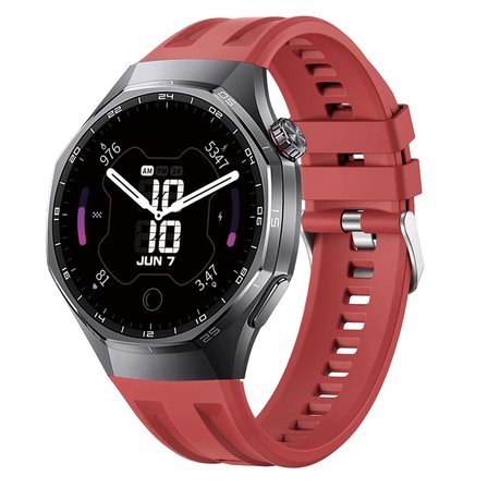 Forzacase Huawei Watch GT 6 Pro 46mm ile uyumlu Özel Tasarım Tokalı Silikon Kordon Kayış - FC1175