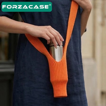 Forzacase 80 cm Örgü 500ml Termos Suluk Taşıma Çantası Çapraz Termos Askısı - FC1178