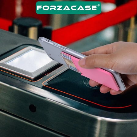 Forzacase Tüm Cep Telefonları ile uyumlu 3M Yapışkanlı Silikon Cüzdan Kartlık Cep - FC1179