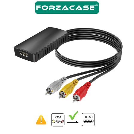 Forzacase AV to HDMI Çevirici Adaptör RCA (Kırmızı-Beyaz-Sarı) HDMI Dönüştürücü Full HD 1080p FC1209