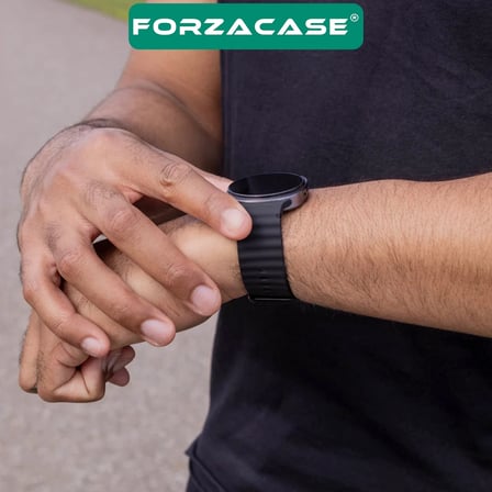 Forzacase Samsung Galaxy Watch 8 Classic / 40 / 44 mm ile uyumlu Wavy Style Tokalı Silikon Kordon Kayış - FC1214