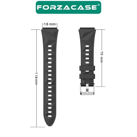 Forzacase Huawei Watch GT5 Pro 42mm ile uyumlu Tokalı Silikon Kordon Kayış - FC1215