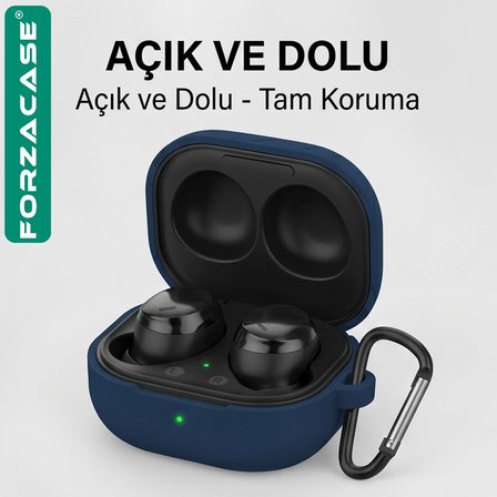 Forzacase Samsung Galaxy Buds 4 / 4 Pro ile uyumlu Anahtar Askılıklı Bluetooth Kulaklık Kılıfı - FC1216