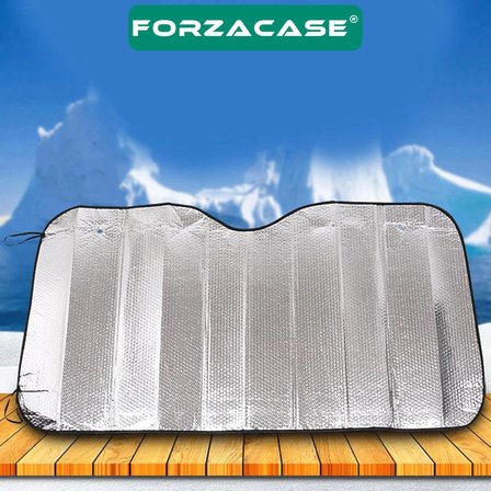 Forzacase Oto Ön Cam Güneşliği 130x60 cm UV Korumalı Katlanabilir Alüminyum Araç Güneşlik  - FC1217