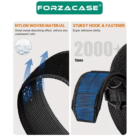 Forzacase Apple Watch 10 46mm ile uyumlu Orbital Örgülü Halat Tasarımlı Hasır Kordon - FC1241