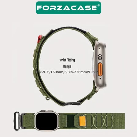 Forzacase Apple Watch 6 44mm ile uyumlu Orbital Örgülü Halat Tasarımlı Hasır Kordon - FC1241