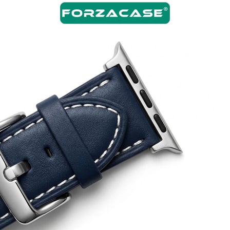 Forzacase Apple Watch Ultra 3 49mm ile uyumlu Suni Deri Kordon Kayış - FC1242
