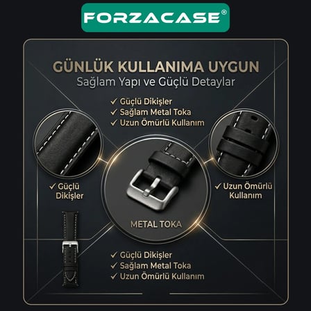 Forzacase Xiaomi Watch S5 46mm ile uyumlu Suni Deri Kordon Kayış - FC1243