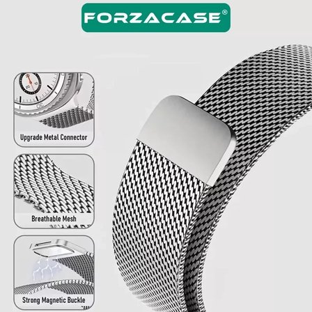 Forzacase Samsung Galaxy Watch 9 40mm ile uyumlu Metal Mıknatıslı Kordon Kayış - FC1246