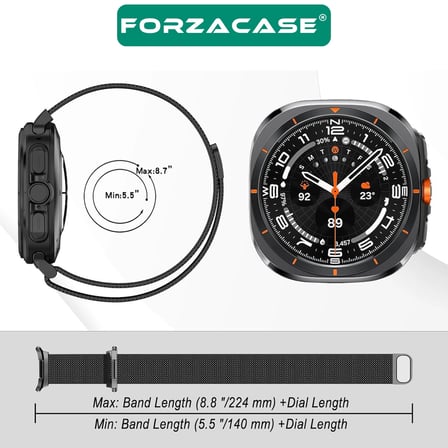 Forzacase Samsung Galaxy Watch 7 Ultra 47mm ile uyumlu Metal Mıknatıslı Kordon Kayış - FC1247