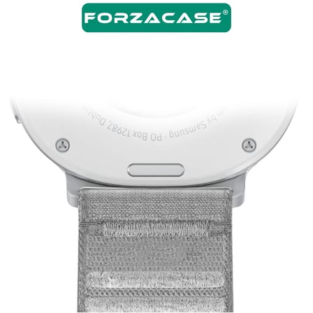 Forzacase Samsung Galaxy Watch 8 44mm ile uyumlu Cırtlı Hasır Örgü Kumaş Kordon Kayış - FC1248