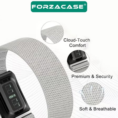 Forzacase Whoop 5.0 ile uyumlu Cırtlı Hasır Kumaş Kordon Örgülü Kayış - FC1253