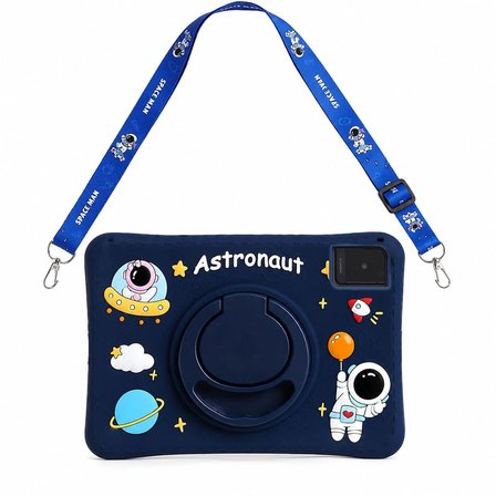 Forzacase Lenovo Tab M11 11 inç ile uyumlu Astronot Desen Askılı Standlı Silikon Kılıf - FC1254