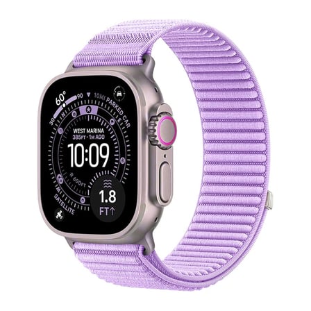 Forzacase Apple Watch 12 46mm ile uyumlu Wave Desen Hasır Örgü Cırtlı Kordon Kayış - FC1258