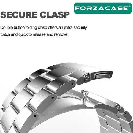 Forzacase Honor Watch 6 46mm ile uyumlu Paslanmaz Çelik Kordon Kayış - FC141