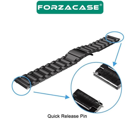 Forzacase Honor Watch 6 46mm ile uyumlu Paslanmaz Çelik Kordon Kayış - FC141