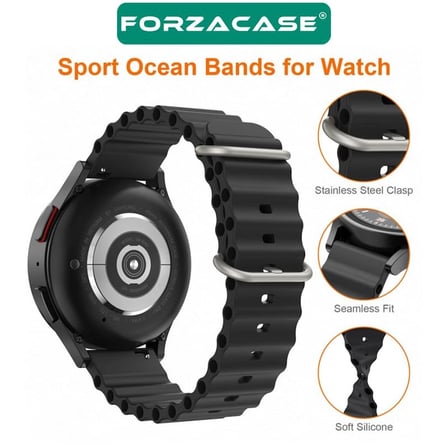 Forzacase Honor Watch GS 3 ile uyumlu Ocean Oluklu Silikon Kordon Kayış - FC143