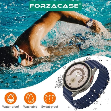 Forzacase Xiaomi Watch S5 46mm ile uyumlu Ocean Oluklu Silikon Kordon Kayış - FC143