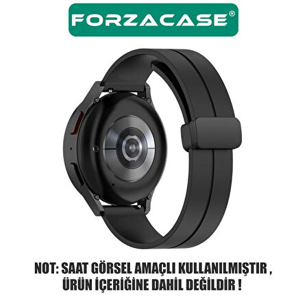 Forzacase Huawei Watch GT5 Pro 46mm ile uyumlu Manyetik Tokalı Silikon Kordon Kayış - FC144