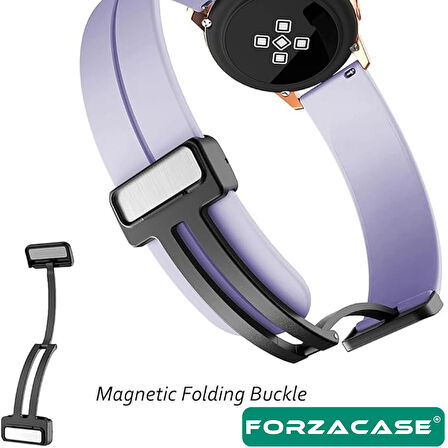 Forzacase Huawei Watch GT 6 Pro 46mm ile uyumlu D Manyetik Tokalı Silikon Kordon Kayış - FC144
