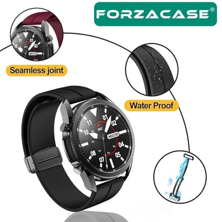 Forzacase Honor Watch GS 3 ile uyumlu D Manyetik Tokalı Silikon Kordon Kayış - FC144