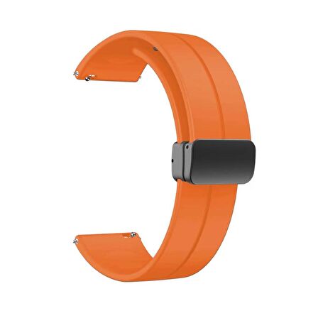 Forzacase Universal 22mm Akıllı Saatler için Manyetik Tokalı Silikon Kordon Kayış - FC144
