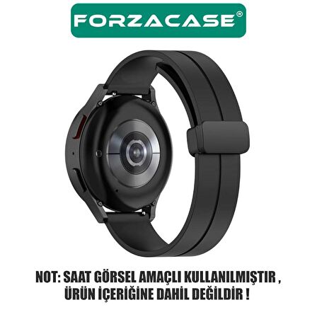 Forzacase Universal 22mm Akıllı Saatler için Manyetik Tokalı Silikon Kordon Kayış - FC144