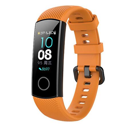 Forzacase Honor Band 5 - Band 4 için Çizgili Sportif Silikon Kordon Kayış - FC154