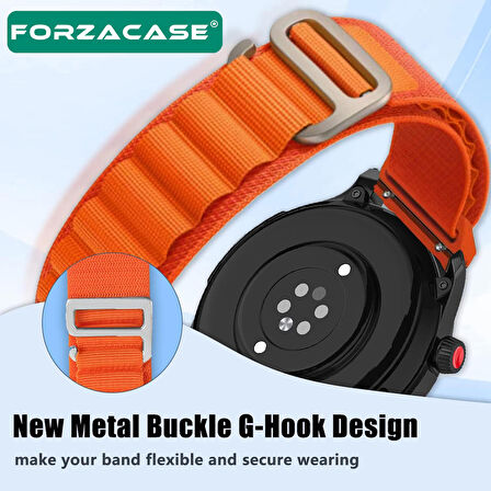Forzacase 22 mm Universal Akıllı Saatler için Kancalı Kumaş Kordon Kayış - FC156