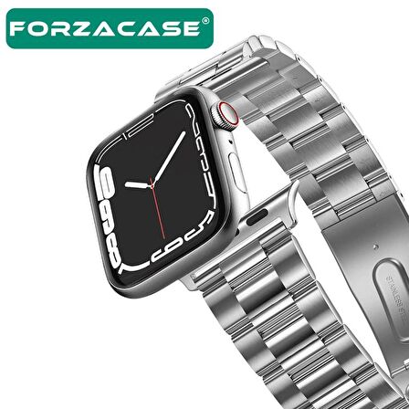 Forzacase Apple Watch 8 45 mm Uyumlu Metal Bakla Kordon Kayış - FC179