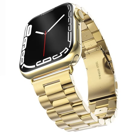 Forzacase Apple Watch 12 46mm ile uyumlu Paslanmaz Çelik Baklalı Kordon Kayış - FC179