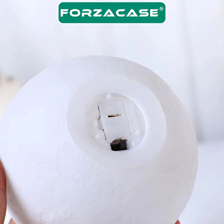 Forzacase Masaüstü Ayaklı 3D Ay Işığı Gece Lambası Beyaz Işıklı Pilli 15 cm - FC188