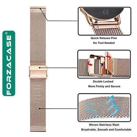 Forzacase Haylou Solar LS01 LS02 uyumlu Metal Mıknatıslı Kordon Kayış - FC095