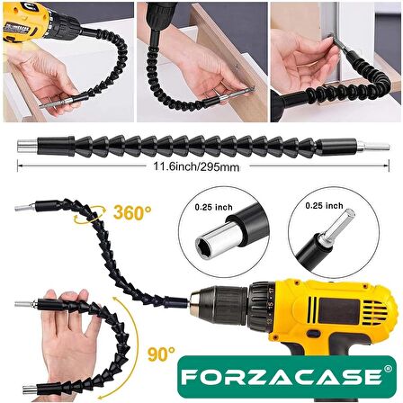 Forzacase Esnek Bükülebilir Spiral Tornavida Matkap Ucu Snake Bit - FC234