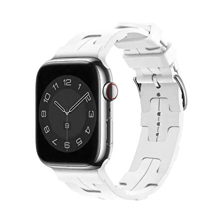 Forzacase Apple Watch 10 42mm ile uyumlu Hermes Silikon Kordon Kayış - FC241