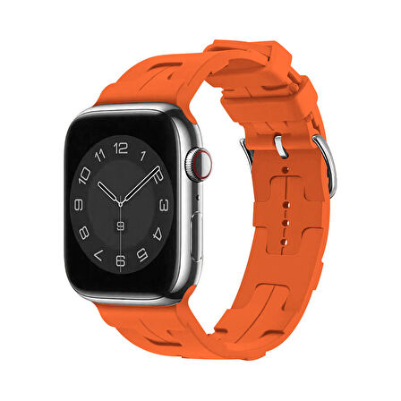 Forzacase Apple Watch 10 42mm ile uyumlu Hermes Silikon Kordon Kayış - FC241