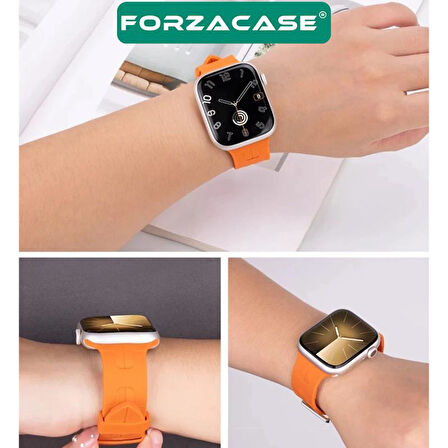 Forzacase Apple Watch 10 42mm ile uyumlu Hermes Silikon Kordon Kayış - FC241