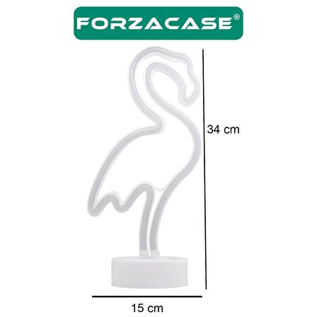 Forzacase Usb’li Flamingo Neon Led Işıklı Masa Ve Gece Lambası Dekoratif Aydınlatma - FC247