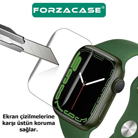 Forzacase Apple Watch Series 9 45 mm ile uyumlu Hydrogel Esnek Ekran Koruma Filmi 2 Adet - FC250