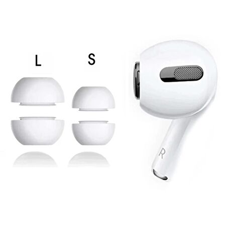 Forzacase Airpods Pro için 2 Çift Yedek Silikon Kulaklık Ucu S / L Gürültü Engellemeli Tıkaç - FC251