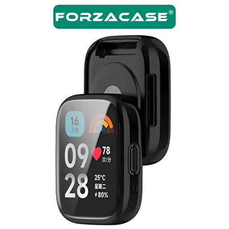 Forzacase Xiaomi Redmi Watch 3 Active ile uyumlu Önü Kapalı Ekran Korumalı Silikon Kılıf - FC256