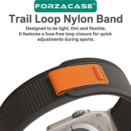 Forzacase Apple Watch Watch Ultra 3 49mm Uyumlu Trial Cırtlı Hasır Kumaş Kordon Kayış - FC266