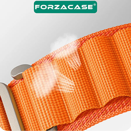 Forzacase Apple Watch 7 41mm uyumlu Kancalı Kumaş Kordon Kayış - FC268