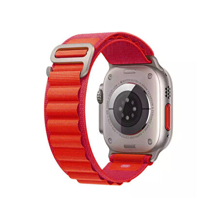 Forzacase Apple Watch Series 9 45mm ile uyumlu uyumlu Kancalı Kumaş Kordon Kayış - FC269