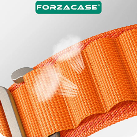 Forzacase Apple Watch 42 / 44 / 45 / 49 mm uyumlu Kancalı Kumaş Kordon Kayış - FC269