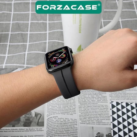 Forzacase Apple Watch 12 46mm ile uyumlu D Manyetik Tokalı Silikon Kordon Kayış - FC272
