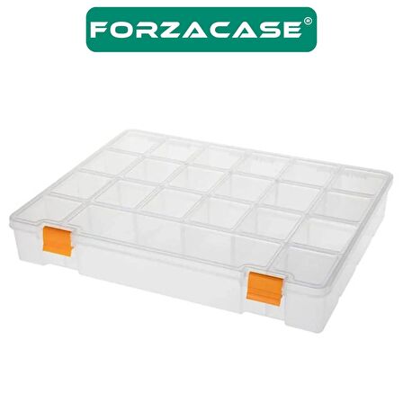 Forzacase 21 Bölmeli Kapaklı Balıkçı Marangoz Malzeme ve Takı Aksesuar Kutusu Organizer - FC274