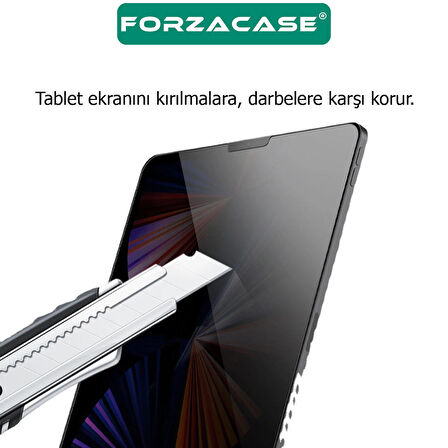 Forzacase Apple iPad Pro 12.9 (2021-2022) için Tablet Privacy Hayalet Ekran Koruyucu Tempered Cam - FC294