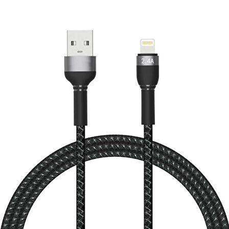 Forzacase iPhone iPad için Hydra Serisi Örgülü Lightning USB Şarj ve Data Kablosu 2.4A 1 metre FC308