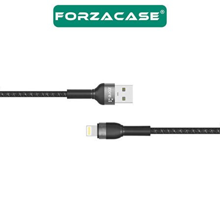 Forzacase iPhone iPad için Hydra Serisi Örgülü Lightning USB Şarj ve Data Kablosu 2A 2 metre - FC309